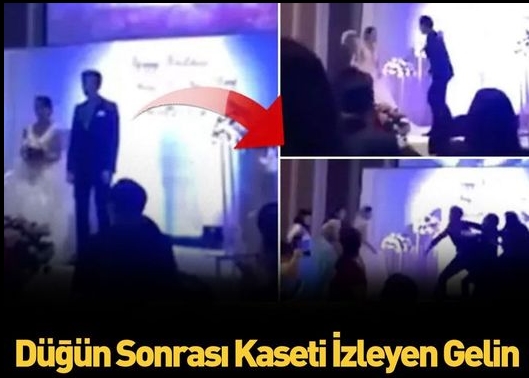 Düğün günü damat gelini konuklardan